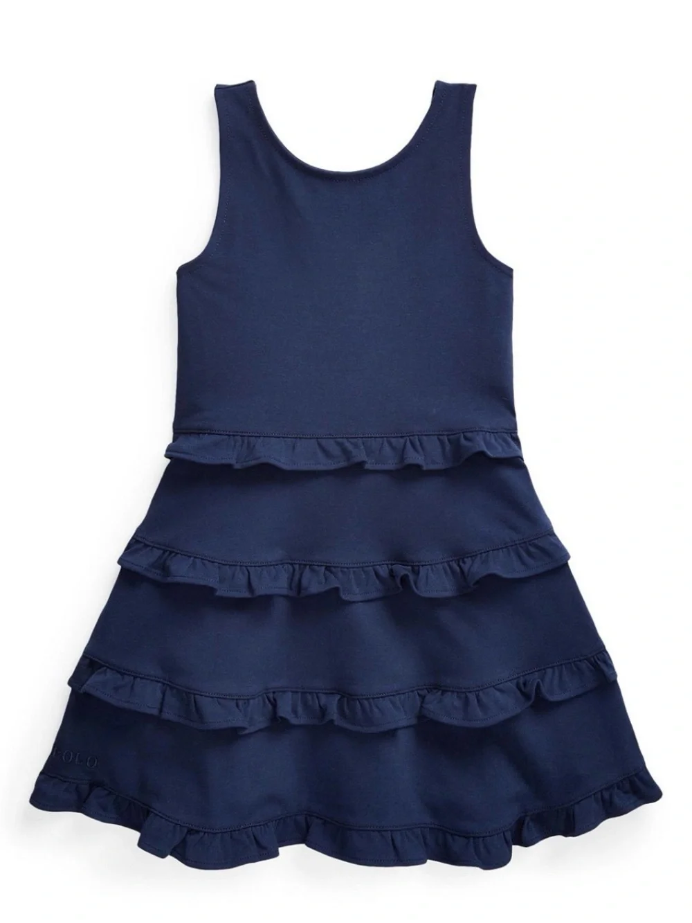 New with tag Ralph Lauren Navy Tiered Ruffle Tank Dress girls navy